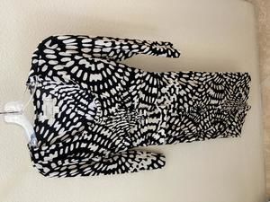 Nicole Miller Artelier Ruched Black Cream Dress Size P